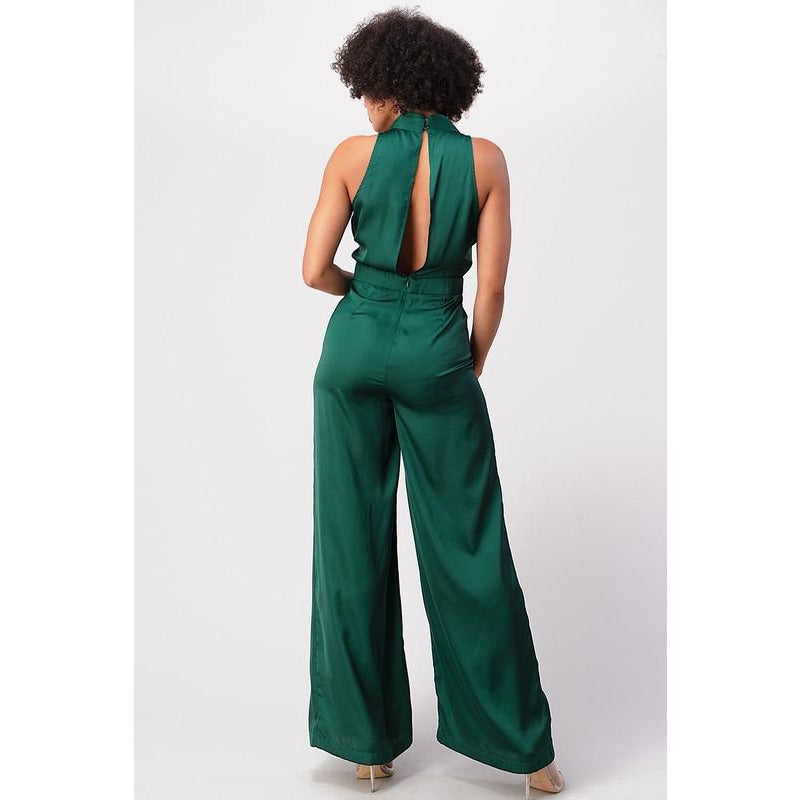 A Night Out Jumpsuit - Hunter Green ...